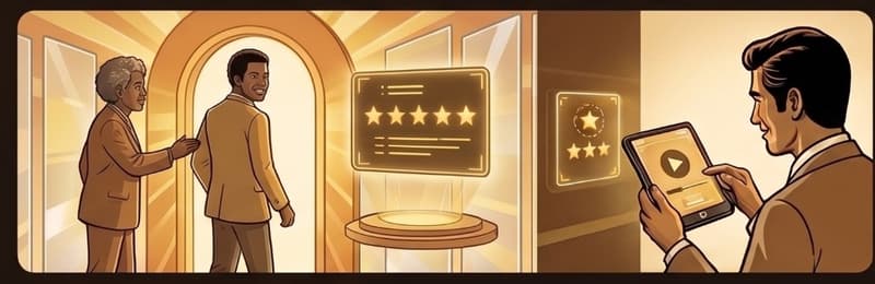 People walking through a 5-star verified doorway